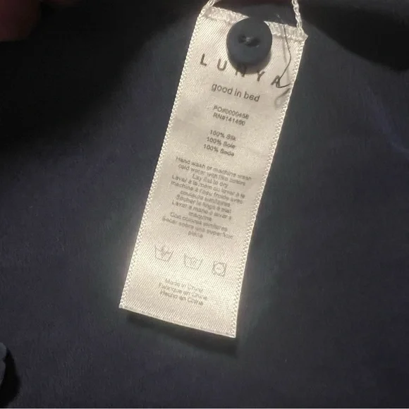 Lunya Asymmetrical Button Down Silk Pajama Top - Picture 5 of 5